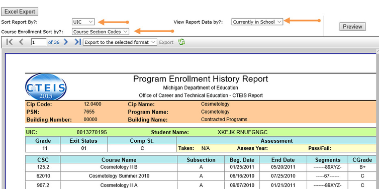 Program Enrollment History Report